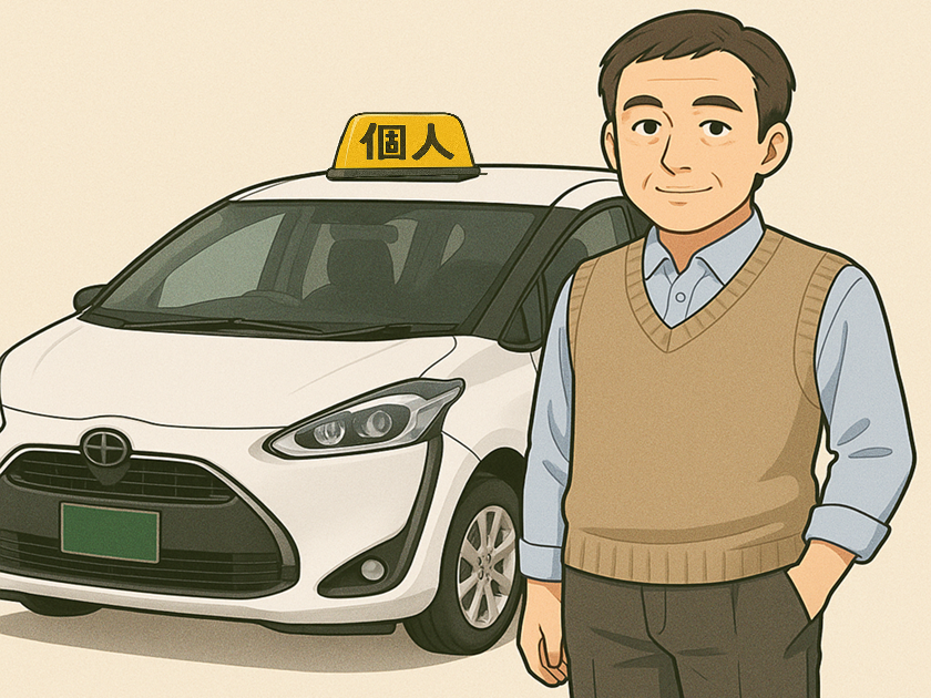 個人タクシー車両とドライバー