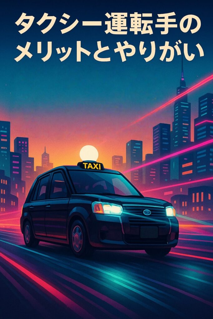 タクシー運転手のメリットとやりがいを表現したイメージ画像