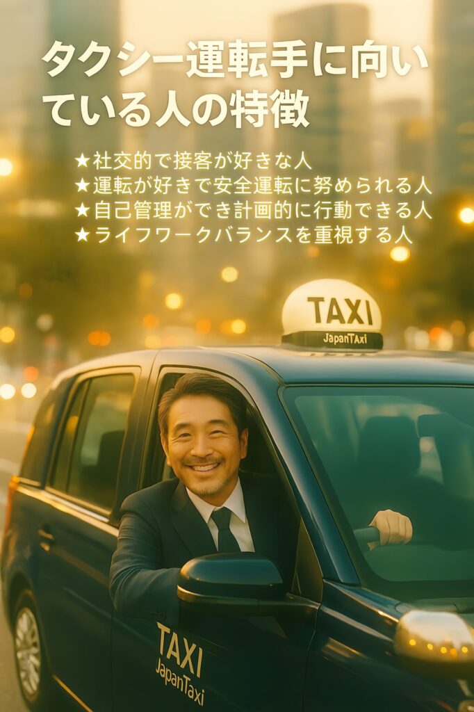 タクシー運転手に向いている人の特徴を紹介するJapanTaxiの笑顔のドライバー