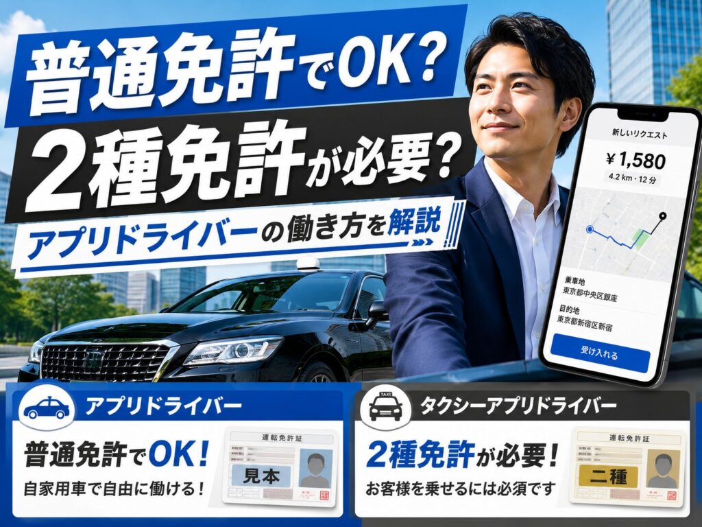 アプリドライバーに2種免許は必要？